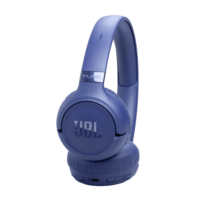 Auriculares JBL azul oscuro con logo TUNE en la diadema.