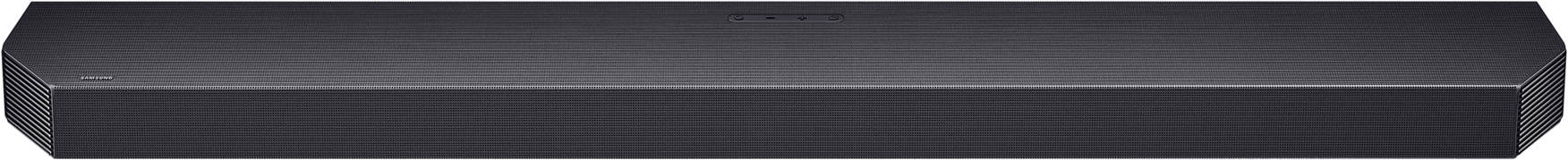 Schwarzer, sechseckiger Lautsprecher mit Samsung-Logo und Bedienfeld.