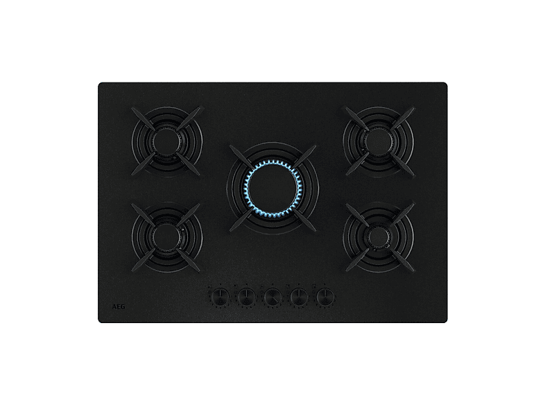 AEG HKB75423NL PIANO COTTURA GAS, 5 zone di cottura, dimensioni: L 74 cm, P 51 Nero