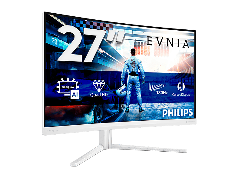 PHILIPS 27M2C5501/00 27 Zoll Gaming Monitor, QHD, 1 ms Reaktionszeit, 300 cd/m², 180 Hz, Weiß — Foto 2 von 5