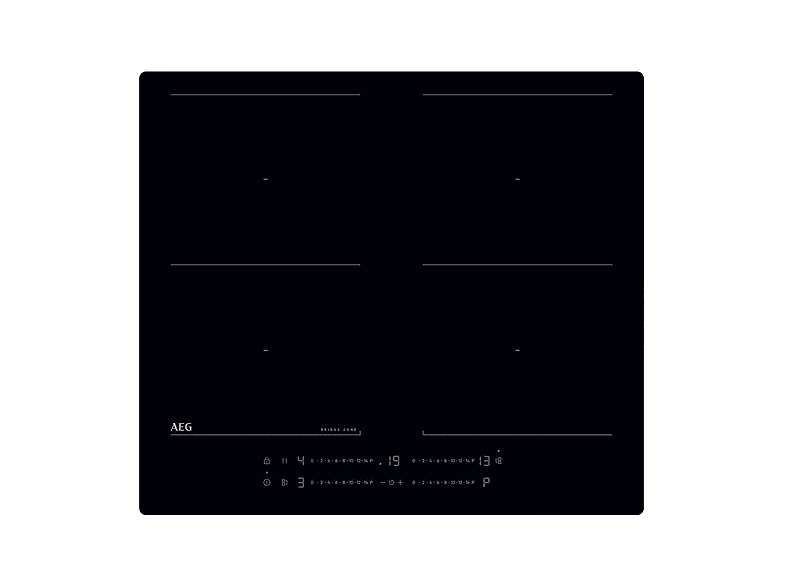 AEG TO64IM0FIB PIANO COTTURA A INDUZIONE, 4 zone di cottura, dimensioni: L 58 cm, P 51 piano in Vetroceramica, Nero