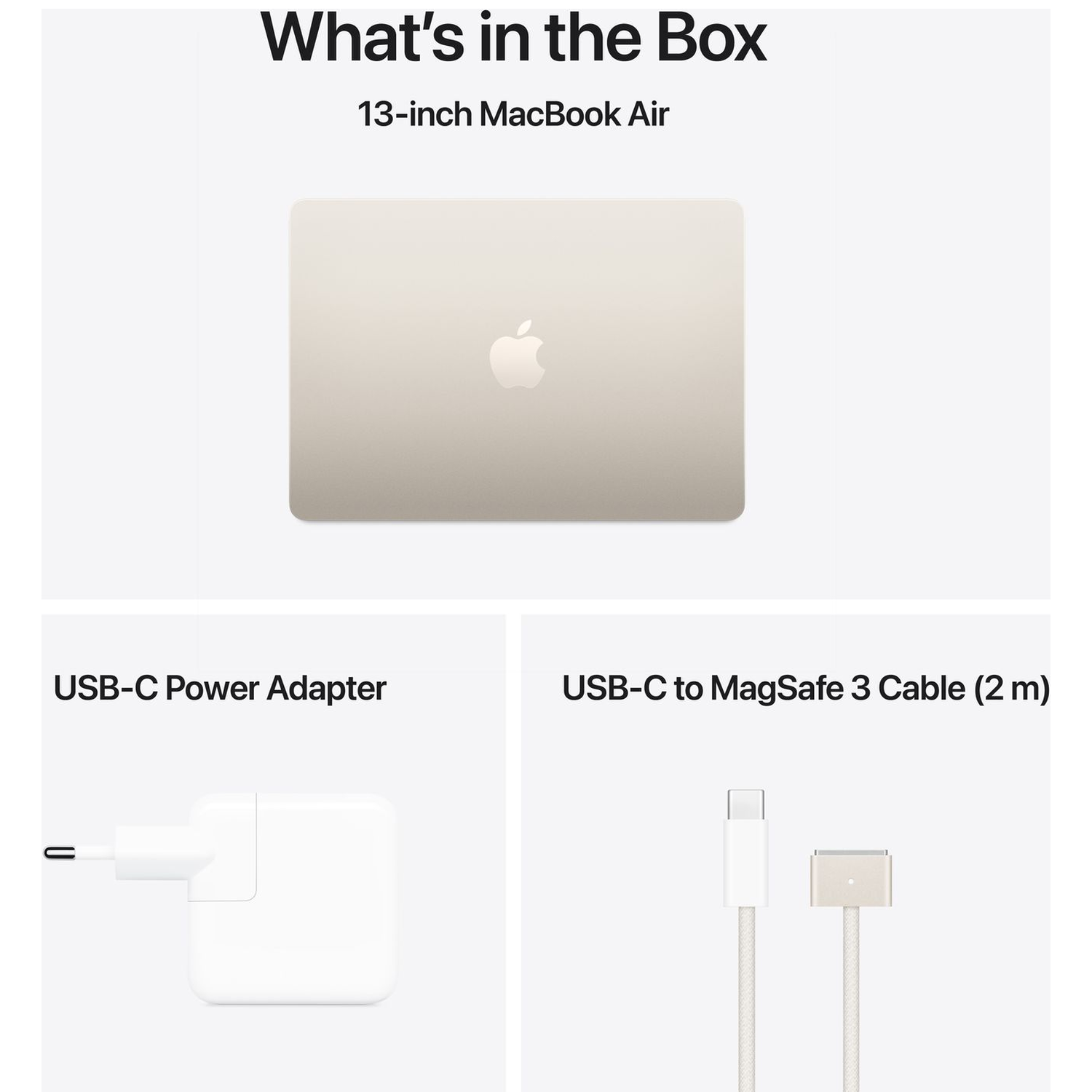 Een MacBook Air, stroomadapter en MagSafe-kabel.