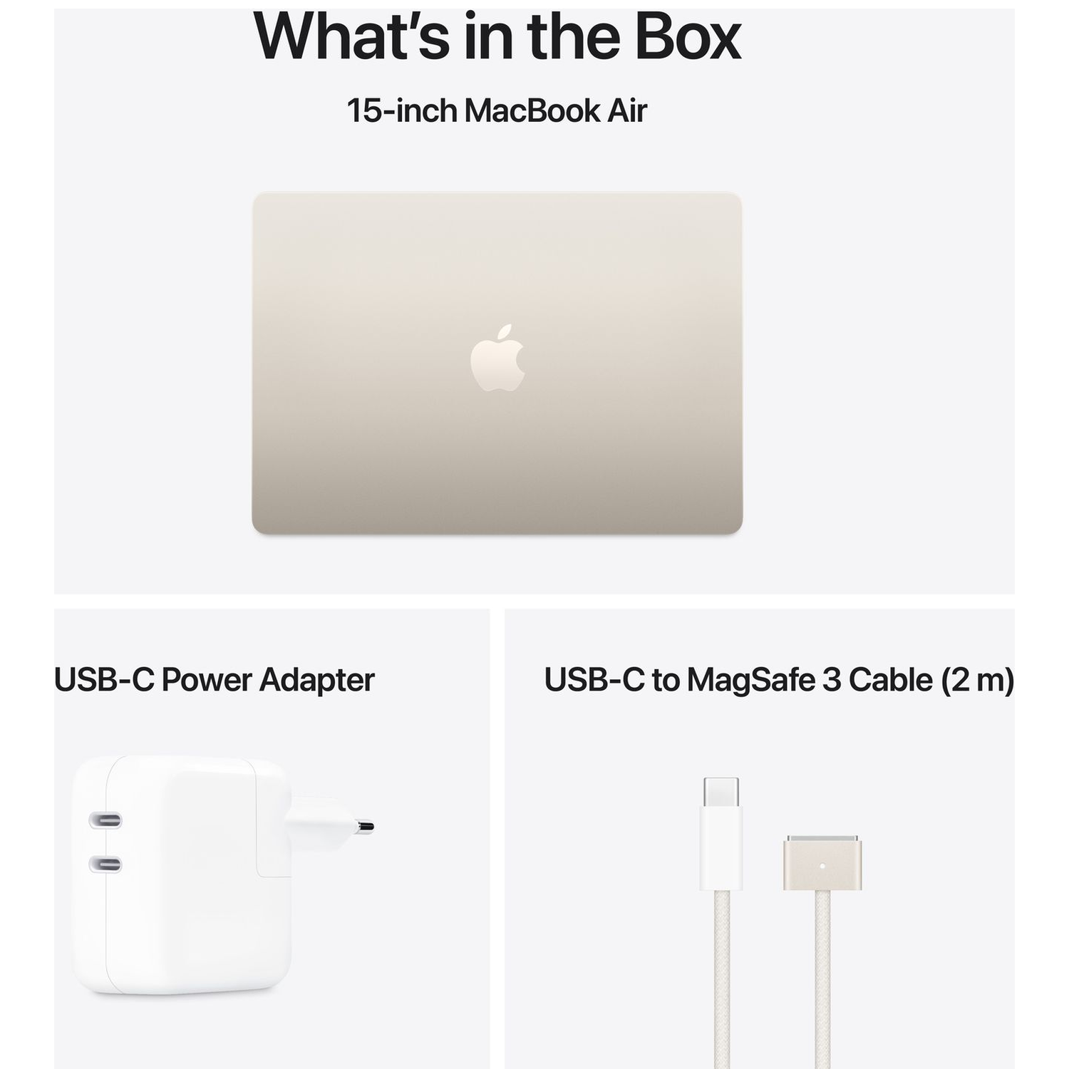 Een MacBook Air, stroomadapter en MagSafe-kabel.