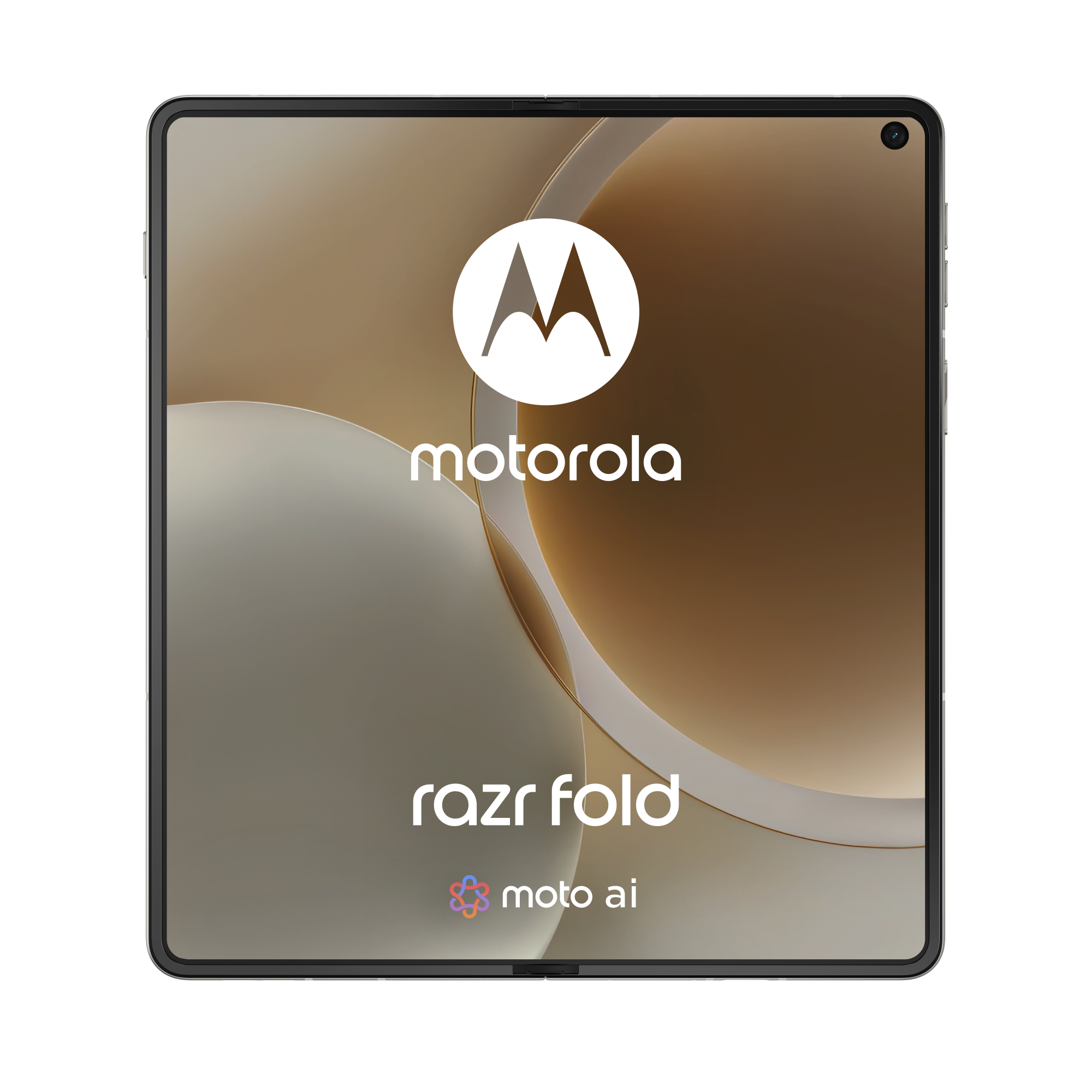 Zamknięty smartfon Motorola Razr Fold z logo i napisem.