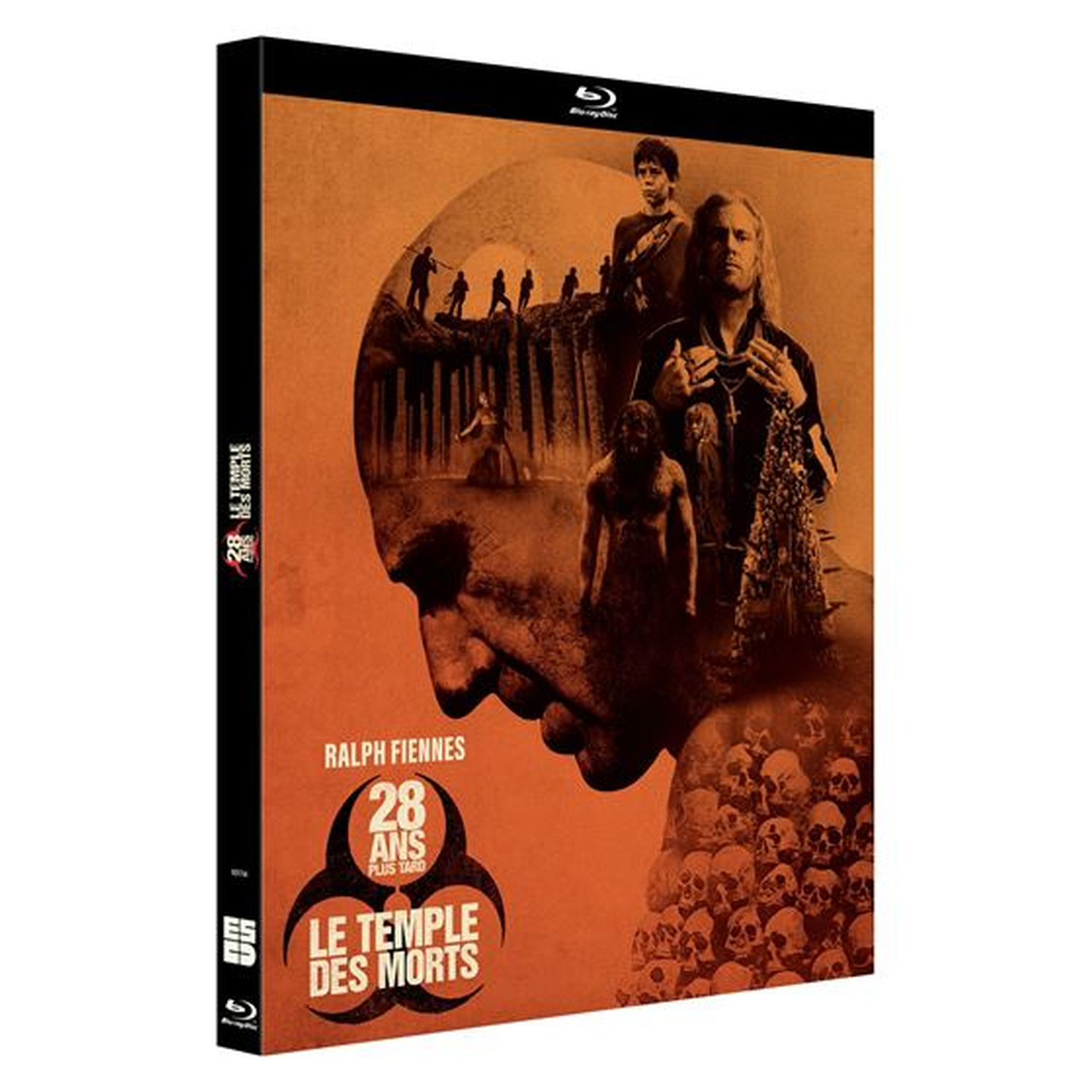 Couverture de film avec des crânes, des personnes et le titre '28 ANS PLUS TARD'.