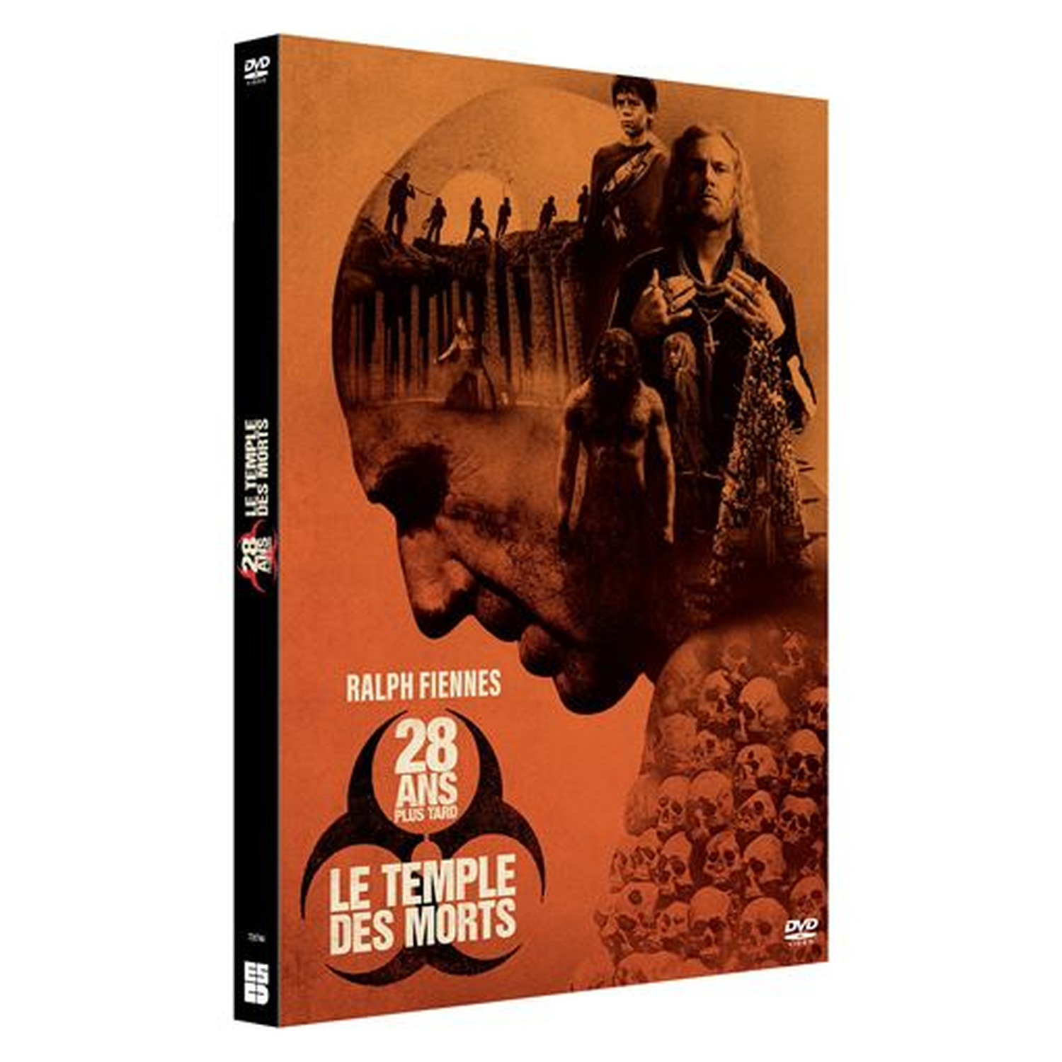 Couverture DVD "28 Ans Plus Tard", avec crânes et personnages.