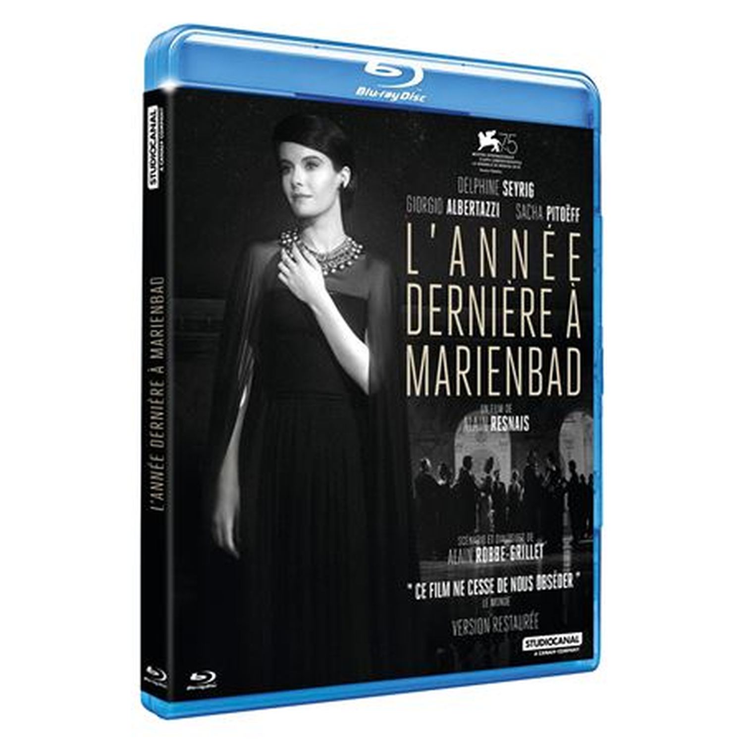 Boîtier Blu-ray : femme en robe noire sur fond sombre, titre du film.