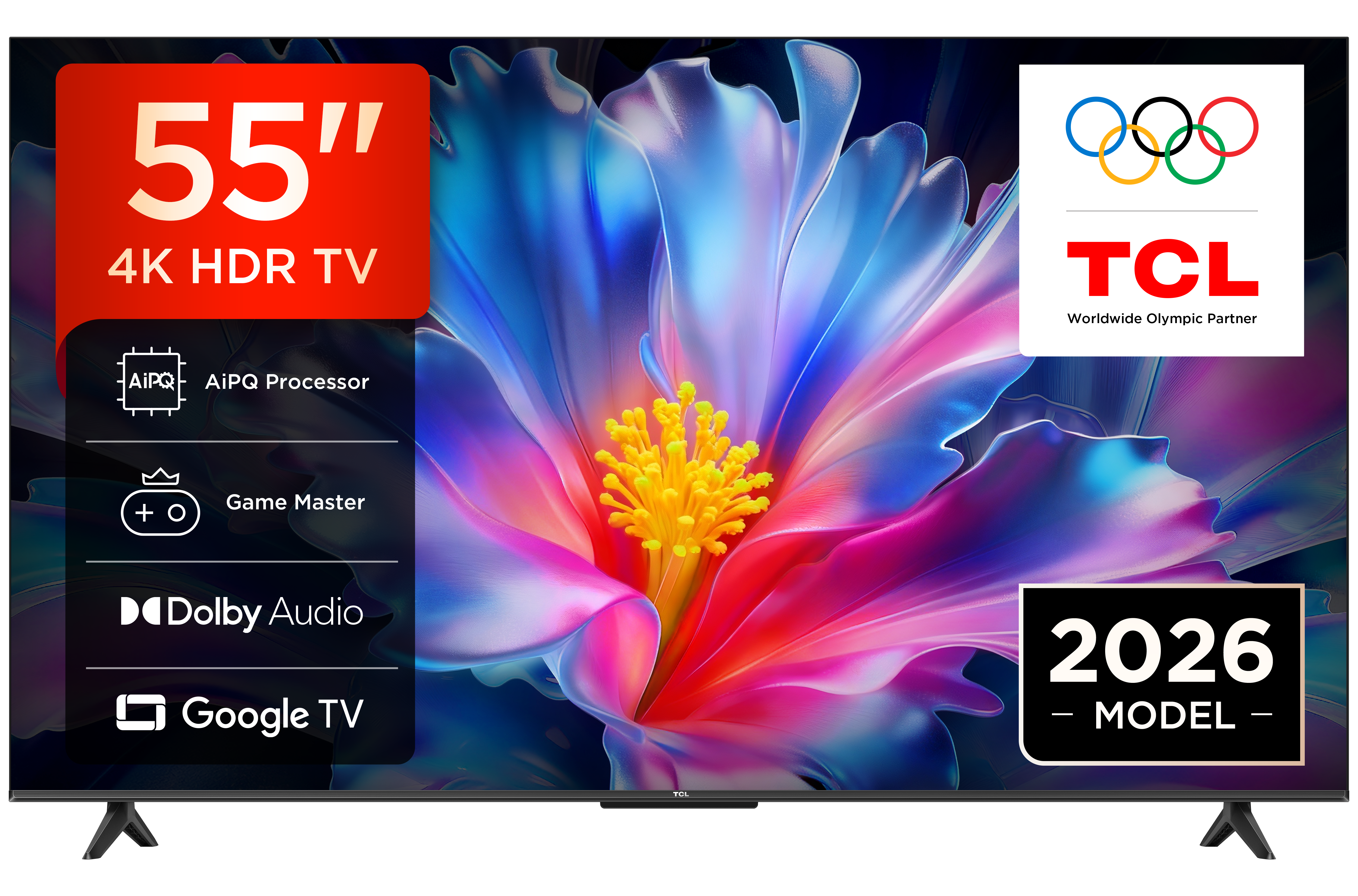 Telewizor TCL 55 cali 4K HDR z Dolby Audio i Google TV.
