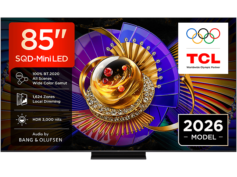 TCL 85C7L (2026) 85 Zoll SQD-Mini LED TV, Audio by Bang & Olufsen, 144 Hz natives Display