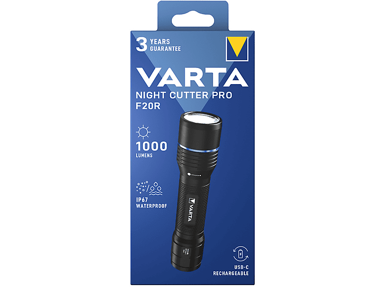 Varta Night Cutter Pro F20R Taschenlampe, 1000 Lumen, Schwarz — Foto 3 von 4