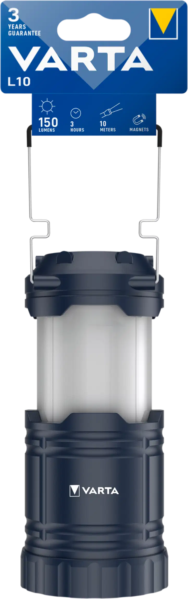 Varta L10 Laterne: 150 Lumen, 3 Std., 10m Reichweite, Magnet.