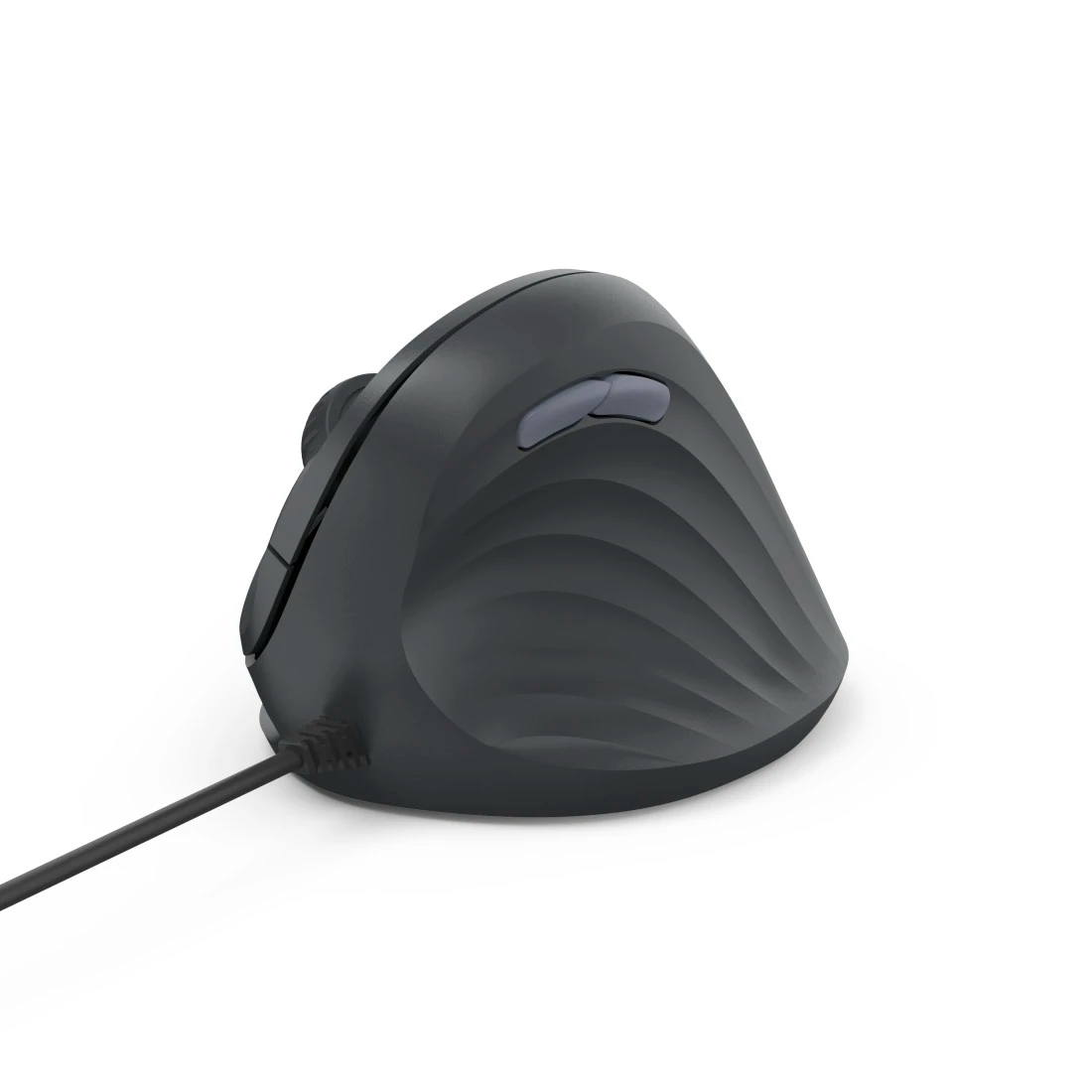 Ergonomikus függőleges egér hullámmintával és kábellel.