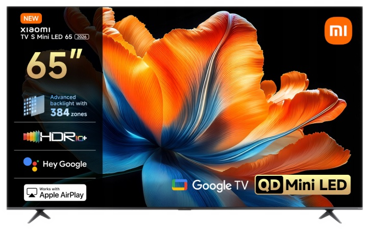 Telewizor Xiaomi 65 cali z Mini-LED, Google TV i HDR10+.