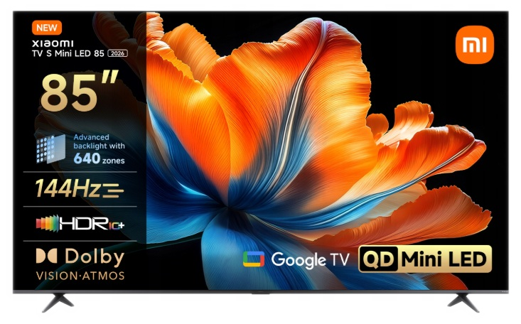 Telewizor Xiaomi 85" Mini LED, 144Hz, HDR10+, Dolby Vision & Atmos.
