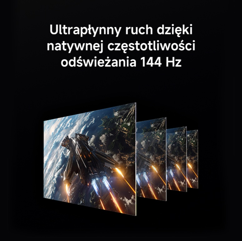Statek kosmiczny leci nad Ziemią, pokazany na wielu ekranach.