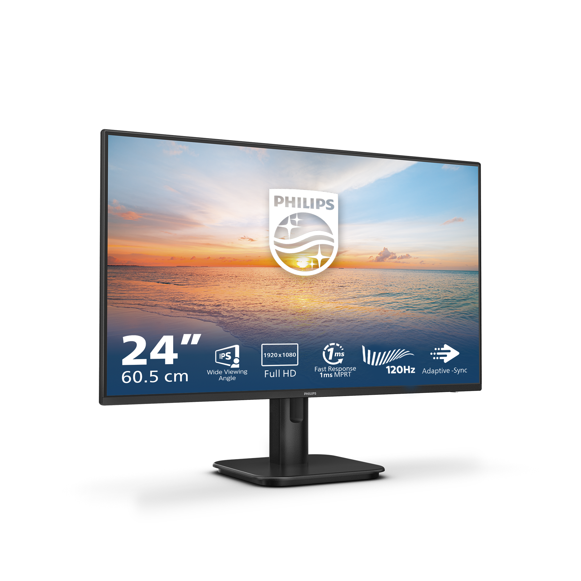 Ein 24-Zoll-Philips-Monitor mit Full HD, 120Hz und 1ms Reaktionszeit.