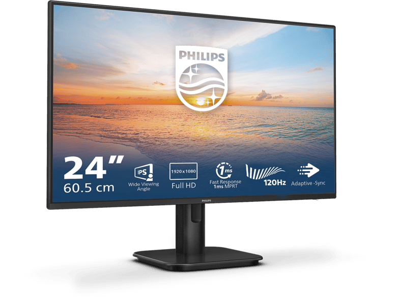 PHILIPS 24E1N1100A 23,8 Zoll Monitor, Full-HD, 1 ms Reaktionszeit, 250 cd/m², 180 Hz, Schwarz — Foto 2 von 5