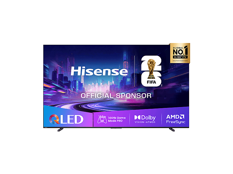 HISENSE 100E7Q PRO TV LED, SMART TV, 100 ”, QLED, Processore Quad Core / MT9618, NERO, Classe E