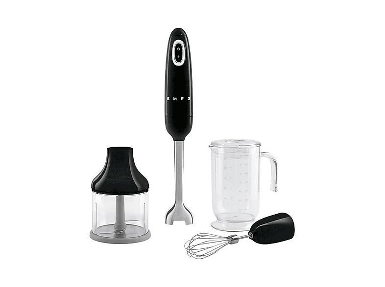 Frullatore ad immersione SMEG HBF03BLEU, Potenza massima 700 W, Recipiente da 1.4 l, Livelli di potenza 2 velocità, nero