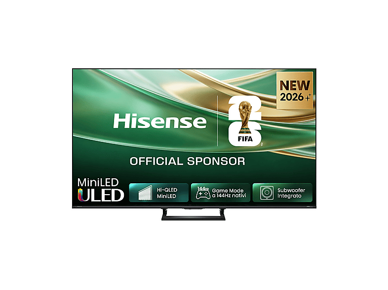 HISENSE 55Q8S, Smart TV MiniLED 144Hz 55'' 4K, Dolby Atmos 2.1 By Devialet, Vision IQ, HDR10+, Native Game Mode, VIDAA OS con 1000+ APP, Alexa built-in, lativù Wifi, Bluetooth