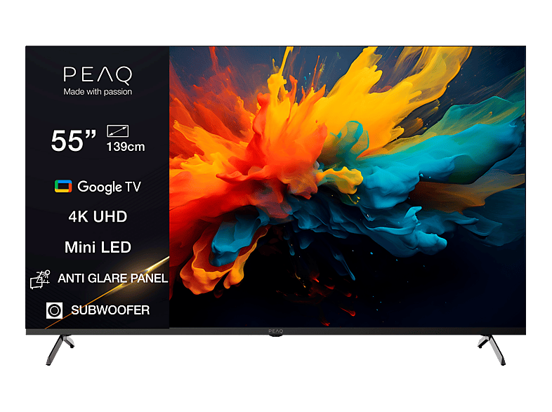 PEAQ PTV 55GMU-5026C AG TV (Flat, 55 / 139 cm, UHD 4K, Smart TV, Google TV)