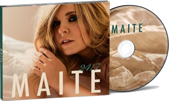 CD-Cover und Disc mit einer Frau und dem Titel "MAITE 24/7".
