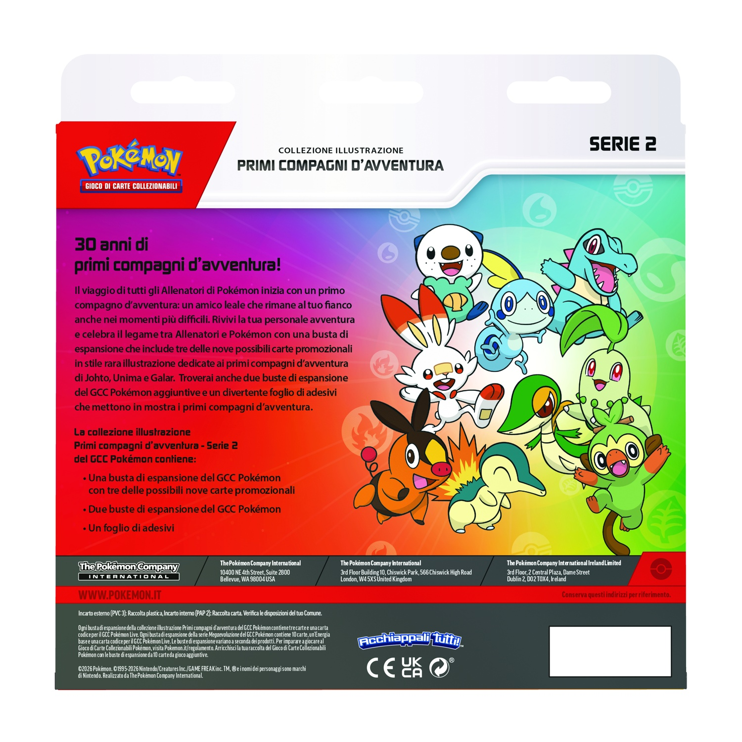 Espansione GCC Pokémon con simpatici personaggi e testo.