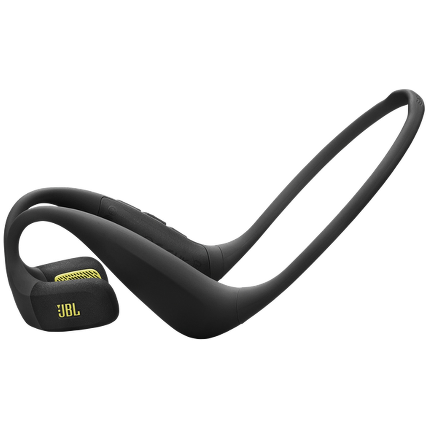 Casque JBL noir avec accents jaunes, conçu pour passer par-dessus les oreilles.