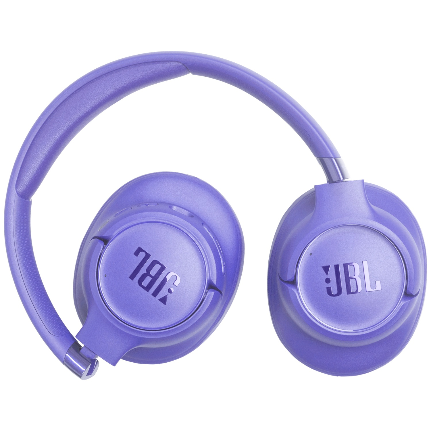 Casque JBL violet avec arceau rembourré et oreillettes rondes.
