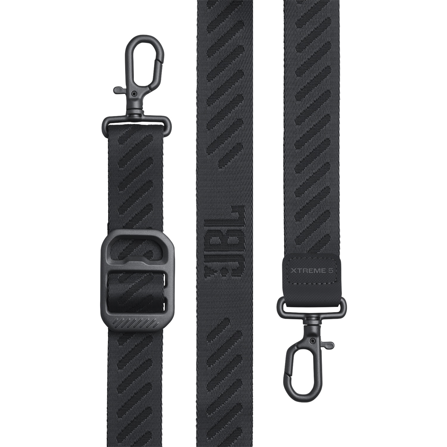 Black strap with pattern, buckle, and hook. 'XTREME 5' label.