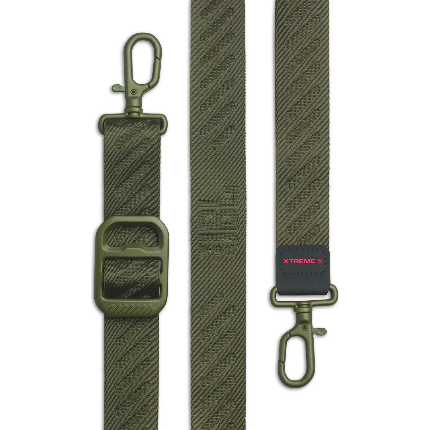 Groene riem met haken, gesp en "XTREME 5" logo.