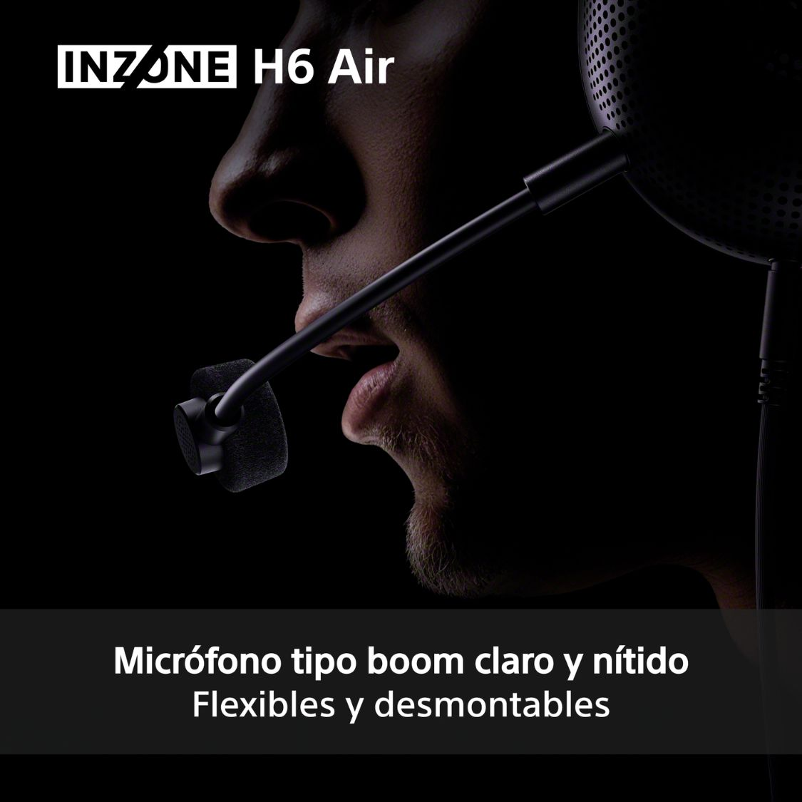 Micrófono tipo boom claro y nítido. Flexibles y desmontables.
