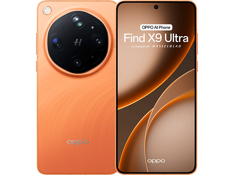 Móvil - OPPO Find X9 Ultra, Canyon Orange, 512GB, 12GB RAM, 6.82" AMOLED flexible QHD+, Snapdragon® 8 Elite Gen 5, 7050 mAh