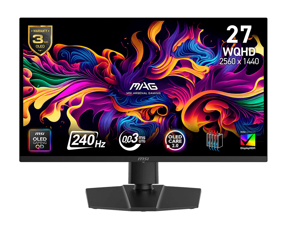 MSI MAG 273QP X24 26,5'' Sík WQHD 240 Hz 16:9 QD-OLED Gamer Monitor