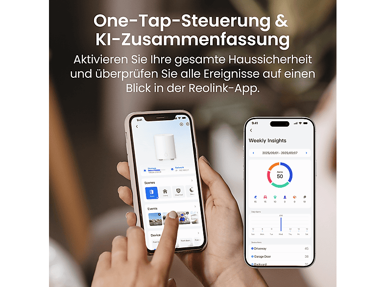Reolink Hub 1 Lite Sicherheitszentrale, lokaler Speicher für bis zu 8 Kameras, AES-128-Bankenverschlüsselung, KI-Zusammenfassung und Dualband-WLAN — Foto 5 von 5