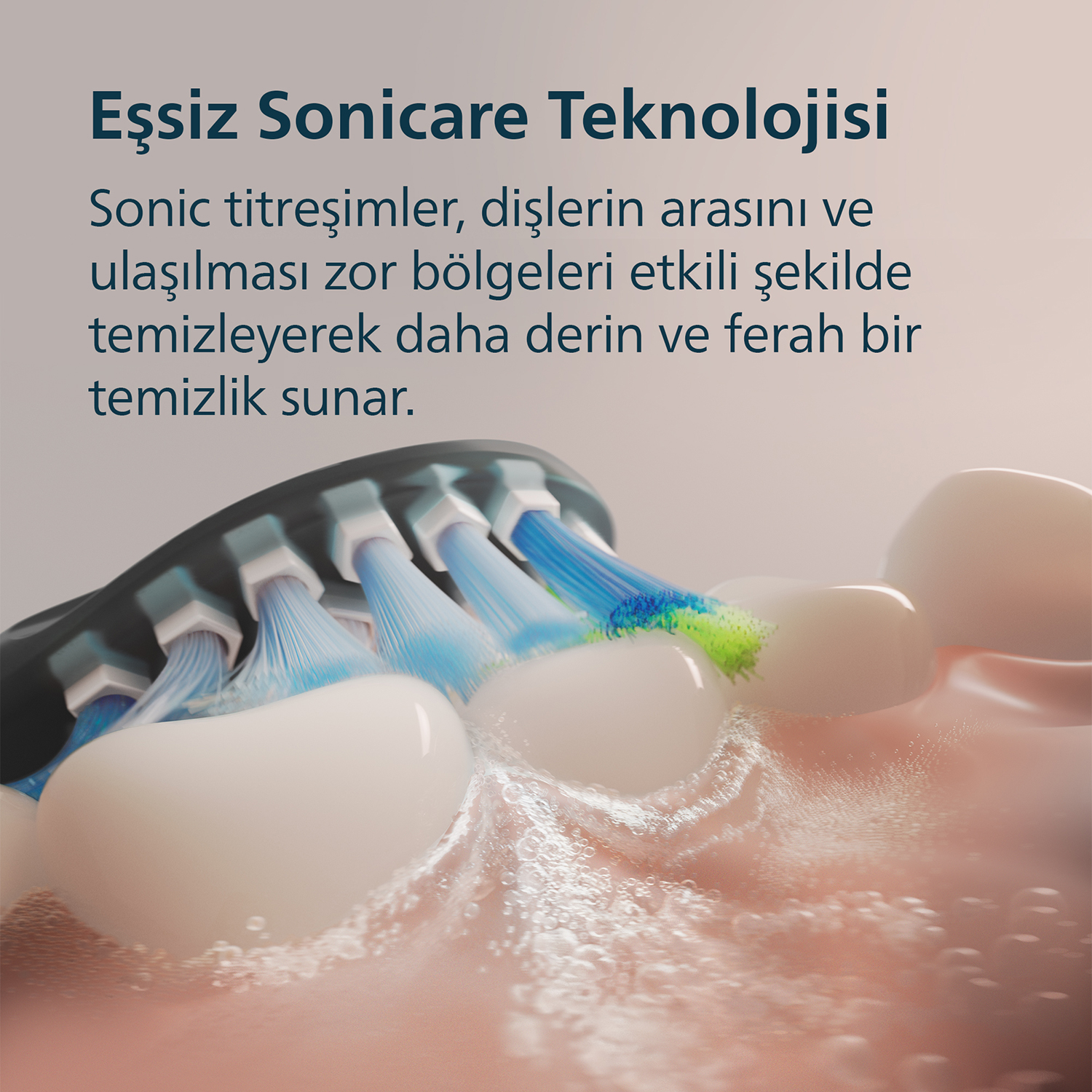 Sesli diş fırçası dişleri ve ulaşılması zor yerleri temizler.