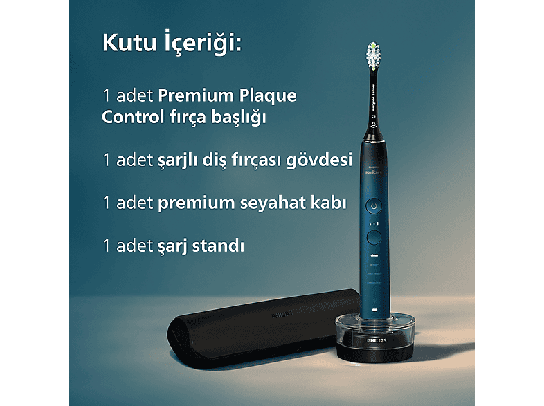 ［新品］Philips Sonicare 9000 DiamondClean Philips Sonicare DiamondClean 9000 Şarjlı Diş Fırçası, 4 Temizlik