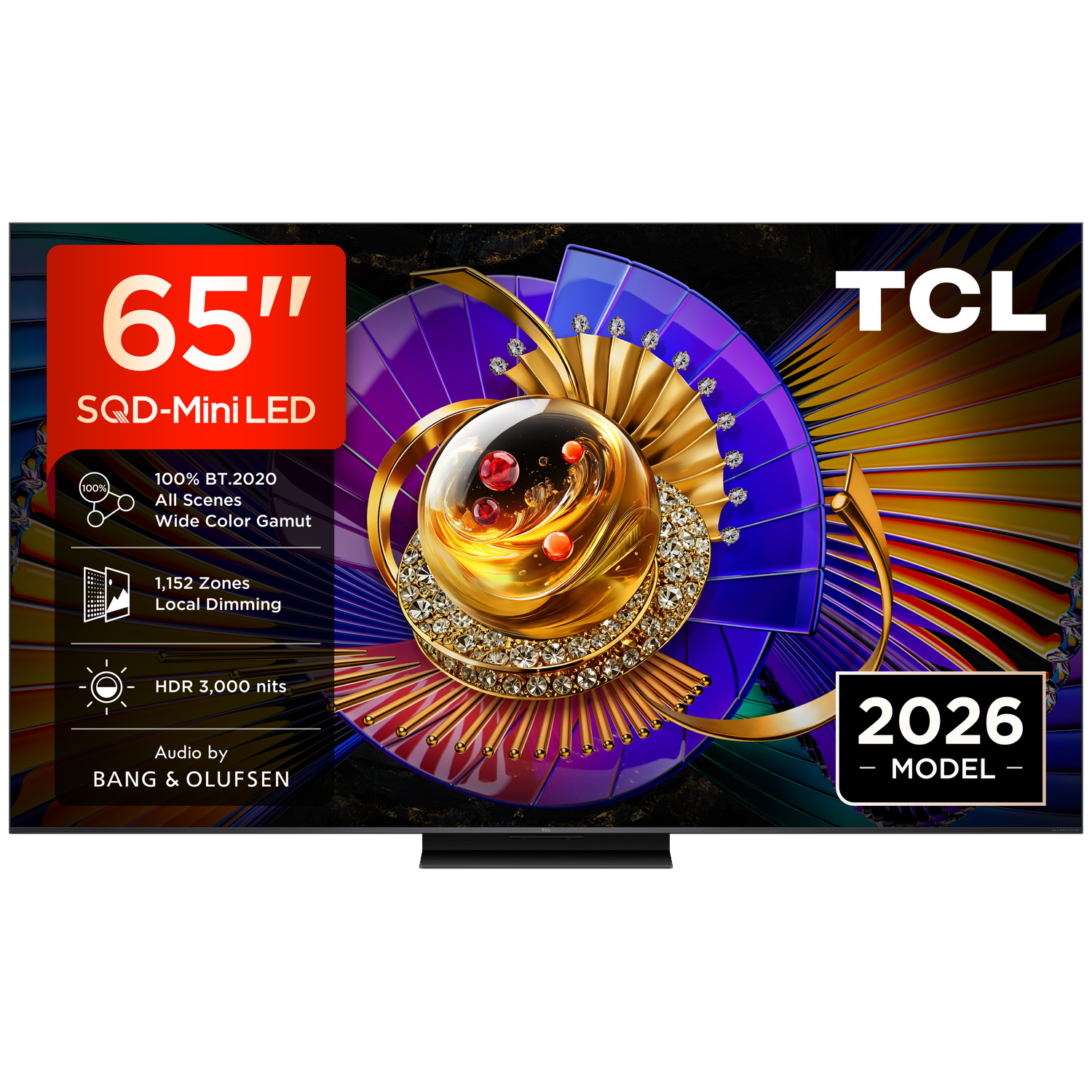 65" TCL SQD-Mini LED TV met 100% BT.2020, 1.152 zones local dimming.