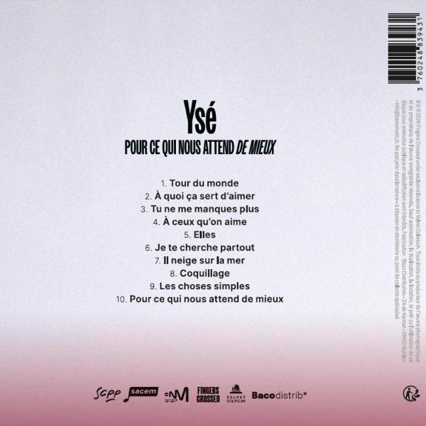 Albumcover mit Titel "Ysé - Pour ce qui nous attend de mieux" und Titelliste.