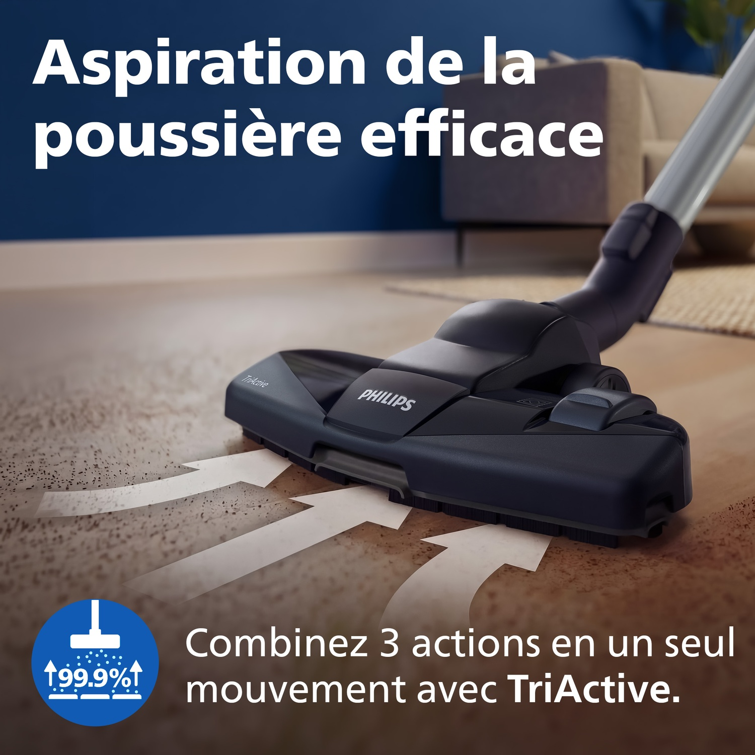 Buse aspirateur Philips nettoie efficacement la poussière.