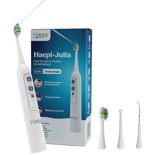 Haepi Julia 3-in-1 Sonic Toothbrush with Water Flosser and Plaque Remover