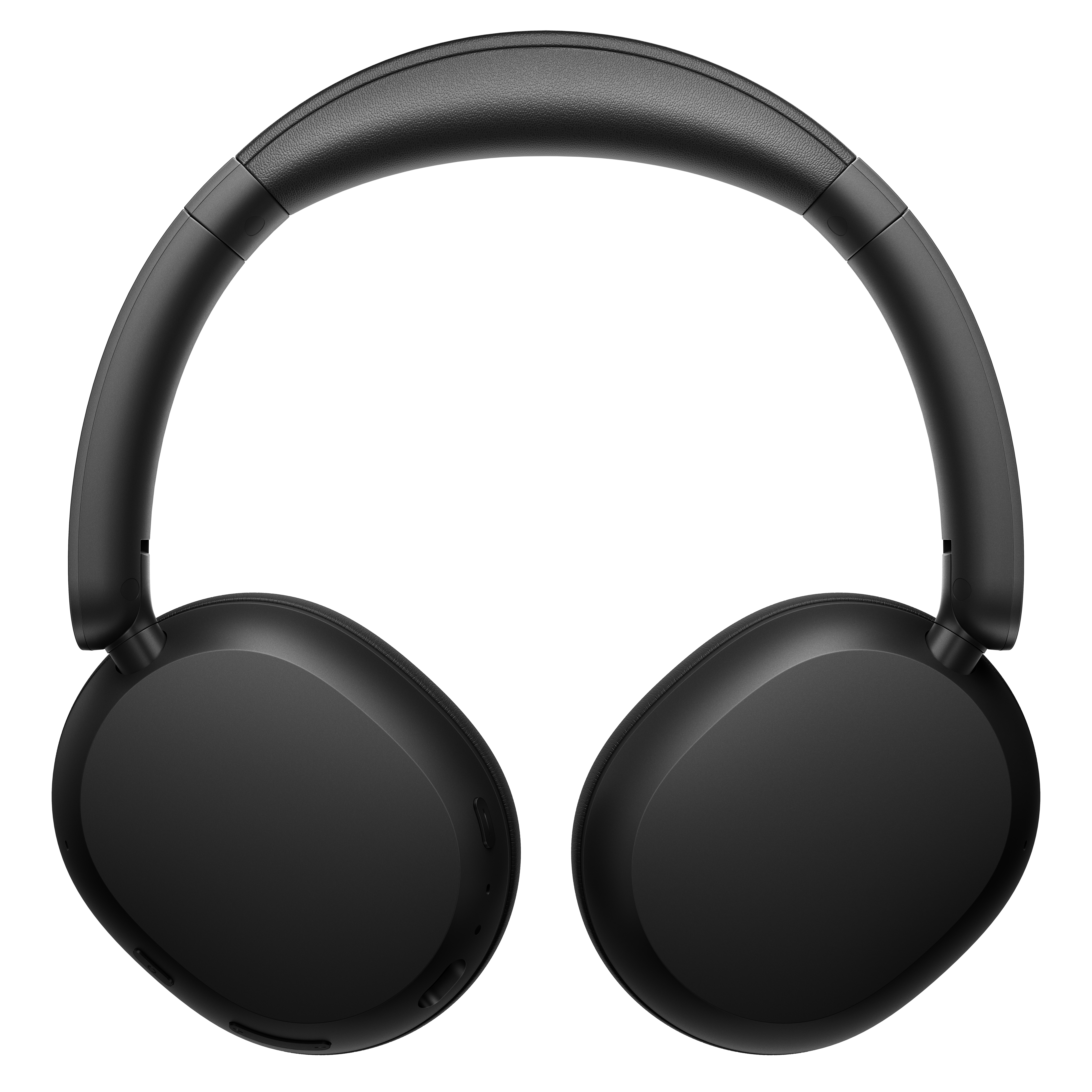 Schwarze Over-Ear-Kopfhörer mit gepolstertem Kopfbügel und runden Ohrmuscheln.