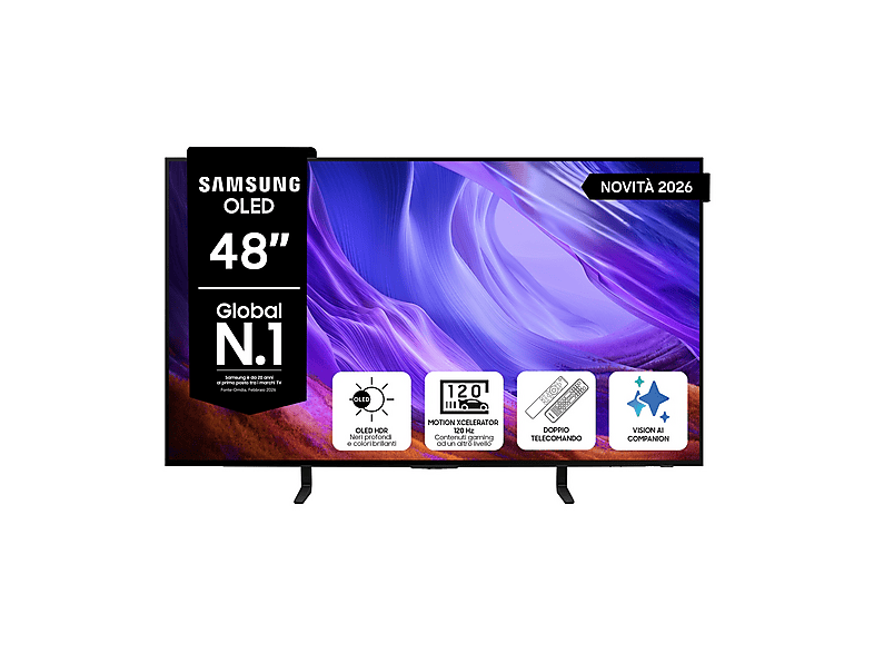 Samsung OLED AI TV 48″ QE48S85HAEXZT — pannello antiriflesso e 120Hz