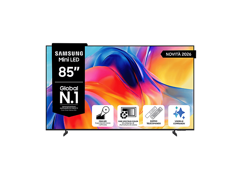 SAMSUNG Mini LED AI TV 85” UE85M70HAUXZT 4K, Processore 4K, 4K Upscaling, Color Booster, OTS Lite, Metal Stream Design, Vision Smart TV, 2026