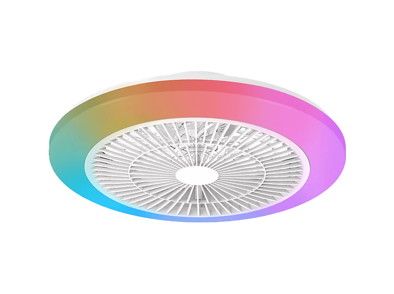 Ventilador de techo - Philips Amigo, 40 W, 6 Velocidades, 9 modos color, Mando a distancia, Blanco