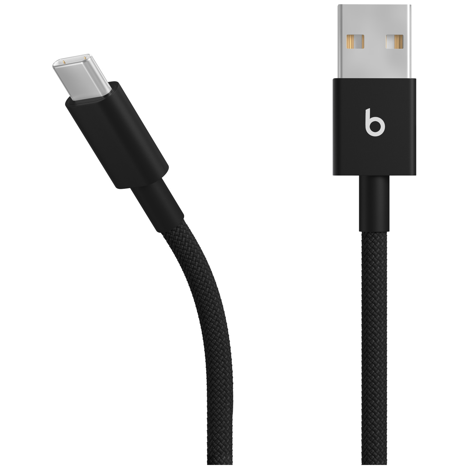 Câble USB-C vers USB-A noir avec logo Beats.