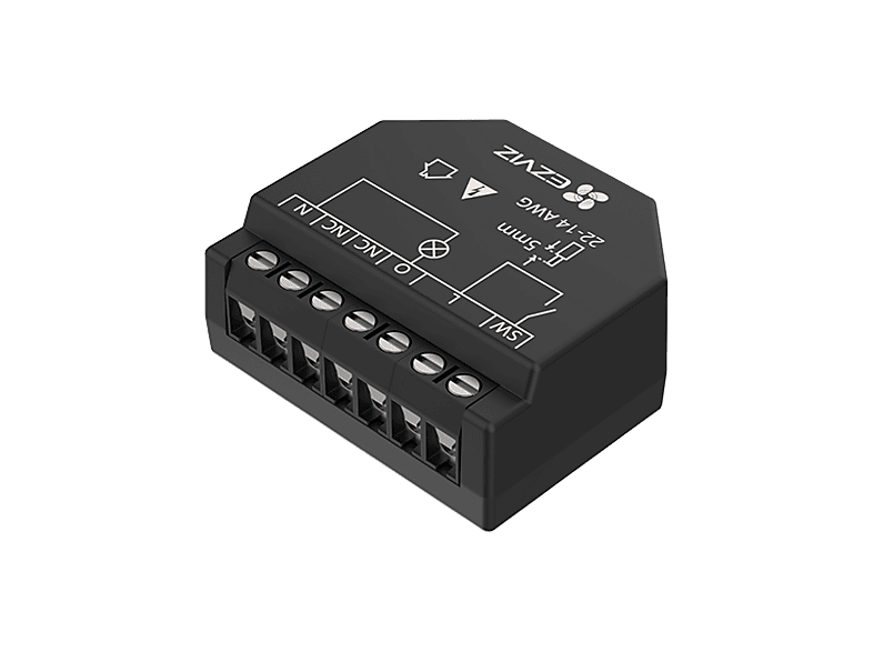 Relé WiFi - Ezviz T35WM, Google Asistant y Alexa, Control vía app, por voz, Franjas horarias personalizadas, Negro