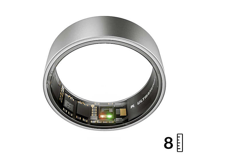 Anello Smart ULTRAHUMAN Ring AIR Raw Titanium – Size 8 Monitoraggio del sonno e fitness, durata della batteria fino a 6 giorni