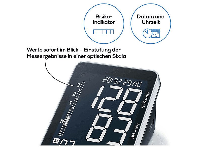 Beurer 655.16 BM 58 Blutdruckmessgerät (Batteriebetrieb, Messung am Oberarm, Manschettenumfang: 22 - 30 cm) — Foto 4 von 5