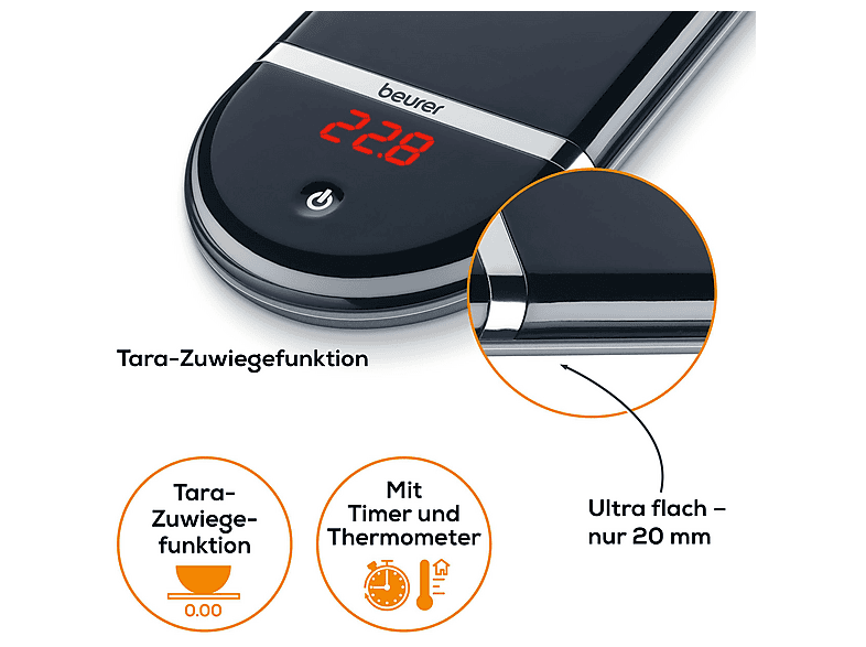 Beurer 704.45 KS 36 Digitale Küchenwaage (Max. Tragkraft: 2 kg) — Foto 3 von 5